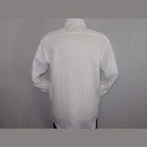 Mens 100% Linen Summer Shirt J.Valintin Turkey-Usa High Collar OBR78-01 White image 6
