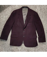 Vtg Club Room Mens 100% Camel Hair Burgundy Wine Blazer Sport Coat Jacke... - $42.00