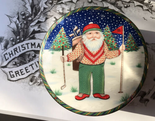 Primary image for Christmas Mikasa North Pole Golf Santa Candy Dish Trinket Box UT119/683