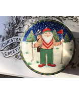 Christmas Mikasa North Pole Golf Santa Candy Dish Trinket Box UT119/683 - $305.39 MXN