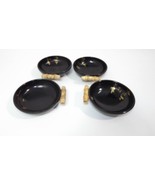 K La MOYNE Set of 4 Vintage Mid Century Black Ebonyte Bamboo Bowls Rare ... - $34.77 CAD
