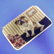 English Bulldog Needlepoint Cosmetic Bag Case (COS201) - $12.00