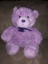 Build A Bear Workshop Teddy Bear Plush 14&quot; Purple Bow Ages 3+ Made In China - $19.79
