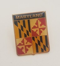 MARYLAND Shield Crest Collectible Souvenir Lapel Hat Pin Colorful Travel... - £13.26 GBP