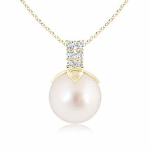 Authenticity Guarantee 
South Sea Cultured Pearl Pendant with Diamond Twin Ba... - £844.36 GBP