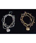 5-Band Tube Bead Bracelet, w/Inscribed Charm &quot;Pray&quot;, White or Yellow Brass - $169.41 MXN