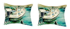 Pair of Betsy Drake Oyster Boat No Cord Pillows 16 Inch X 20 Inch - $79.19
