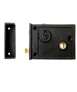 Signature Hardware 248265 Horizontal Iron Rim Lock Set w/3&quot; Backset - Ri... - $851.97 MXN