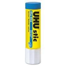 Uhu Colored Glue Stick, 1.41oz Blue, rubs on Blue &amp; Dries Clear, Washable, Solve - £18.15 GBP