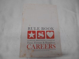 Old Vtg 1965 PARKER BROTHERS ORIGINAL RULE BOOK FOR CAREERS BOARDGAME GA... - $19.79