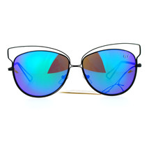 Butterfly Cateye Sunglasses Womens Metal Wired Rim Fashion Shades - £10.51 GBP