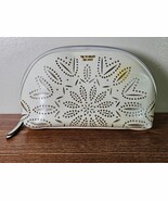 Victoria&#39;s Secret Laser Cut Off White Cosmetic Makeup Case - $9.85