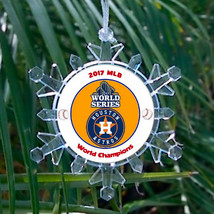 Houston Astros 2017 World Series Snowflake Holiday Christmas Tree Ornament - £13.00 GBP