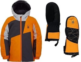 Spyder 2PC Set Boys Mini Ambush Ski Winter Jacket &amp; Cubby Mittens Size 5... - £56.32 GBP