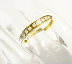 10 K Yellow Gold Diamond Round Inset Band Ring, Size 7, 0.20(Tcw), 1.8 Gr   New - $185.00