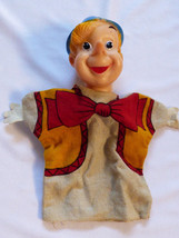 Vintage 1960s Pinocchio doll toy glove hand puppet rubber head cloth body - $38.61
