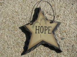  WD806-Hope Hanging Wood Star - $1.95