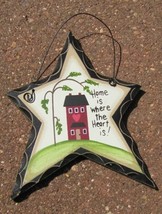  wd811 - Home is Where the Heart is! Hanging Wood Star - £1.56 GBP