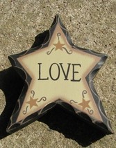  wd904 - Primitive Love Wood Standing Star  - £2.27 GBP