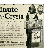 1904 Minute Jella Crysta Gelatin Dessert Advertisement Ephemera 4.75 x 3... - $28.07 CAD