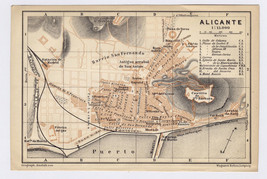 1898 Original Antique Map Of Alicante Alacant / Spain - £23.13 GBP