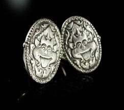 Antique cufflinks demon queen Rangda Dragon Cuff links Foo Dog Vintage M... - $375.00