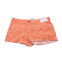 Old Navy Shorts Womens 8 Orange Cotton Novelty Button Belted Loop Casual... - £14.06 GBP