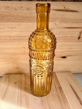 Hobnail Amber Glass Bottle, Decorative Vintage Style Bottle, Embossed - $529.74 MXN