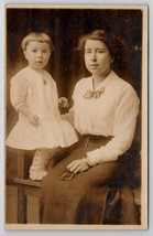 RPPC Edwardian Mother With Sweetest Little Girl Real Photo c1915 Postcard S23 - £11.77 GBP