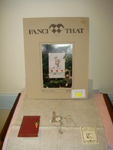 Fanci That Cross Stitch Pattern Rabbit On Wheels Pattern, Fabric, &amp; 2 Bu... - £19.80 GBP