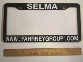 LICENSE PLATE Plastic Car Tag Frame SELMA FAHRNEY GROUP 10V - £15.85 GBP