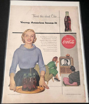 Vintage 1954 Print Ad COCA-COLA Coke &quot;Young America Loves It&quot; Art Poster - £4.43 GBP