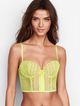 34D Victorias Secret Very Sexy After Dark Crochet Long Line Uw Tequila Lime Bra - £40.17 GBP