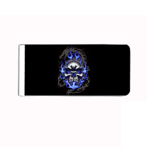 Metal Money Clip Cash Bills Credit Card Metal Holder Skull D 15 - £9.26 GBP