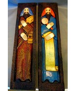 Pair of Carved Mandarin Relief Plaques - $12.99