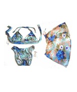 Sunsets Maui Mist Aqua Bikini Swimsuit w/Skirt 3 Pc Set NWT$123 Sz D/S - £68.33 GBP