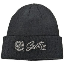 NHL Seattle Adidas Black Hockey Beanie Black NHL Winter Knit - £17.18 GBP