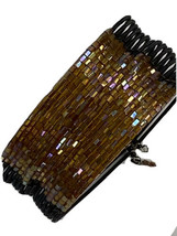 Two&#39;s Company Brown Cuff Bracelet Sparkly Seed Beads Brown New with Tags - £14.75 GBP