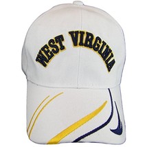 West Virginia Men&#39;s Striped Bill Adjustable Baseball Cap (White) - $14.95