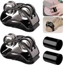 2 Set Foot Tambourine Shaker &amp; Rhythm Finger Shaker With Elastic Strap,,... - $31.99
