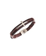 Leather Bracelet, Cross bracelet for men, Men’s Christian Bracelet, Gift... - $31.99
