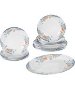 Dajar Arcopal - Juego de mesa FLORINE de 19 piezas, vidrio, blanco, rojo... - $349.00