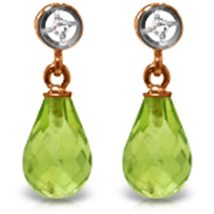 Galaxy Gold GG 14k Rose Gold Earrings with Diamonds and Peridots - $279.99