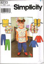 Simplicity 8233 Childs 5 to 6X Smock, Pants and Top Uncut Sewing Pattern New - £7.42 GBP