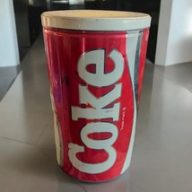 Large Oversized Coke Trash Can Tin VTG 14.5&quot; X 8&quot; Coca Cola 1980s Jumbo ... - £11.96 GBP