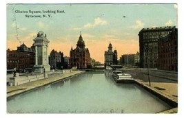 Clinton Square Looking East Postcard Syracuse New York 1911  - £7.91 GBP