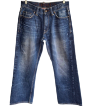 Degree Straight Fit Mens Jeans sz 33x30 Actual 35x29 Distressed Flap Pocket Dark - £11.81 GBP
