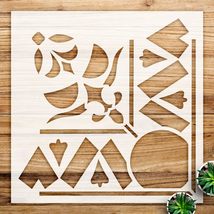 Geometric Cross Tile Stencil Pattern for Bathroom Floors and Kitchen Dec... - $278.44 MXN