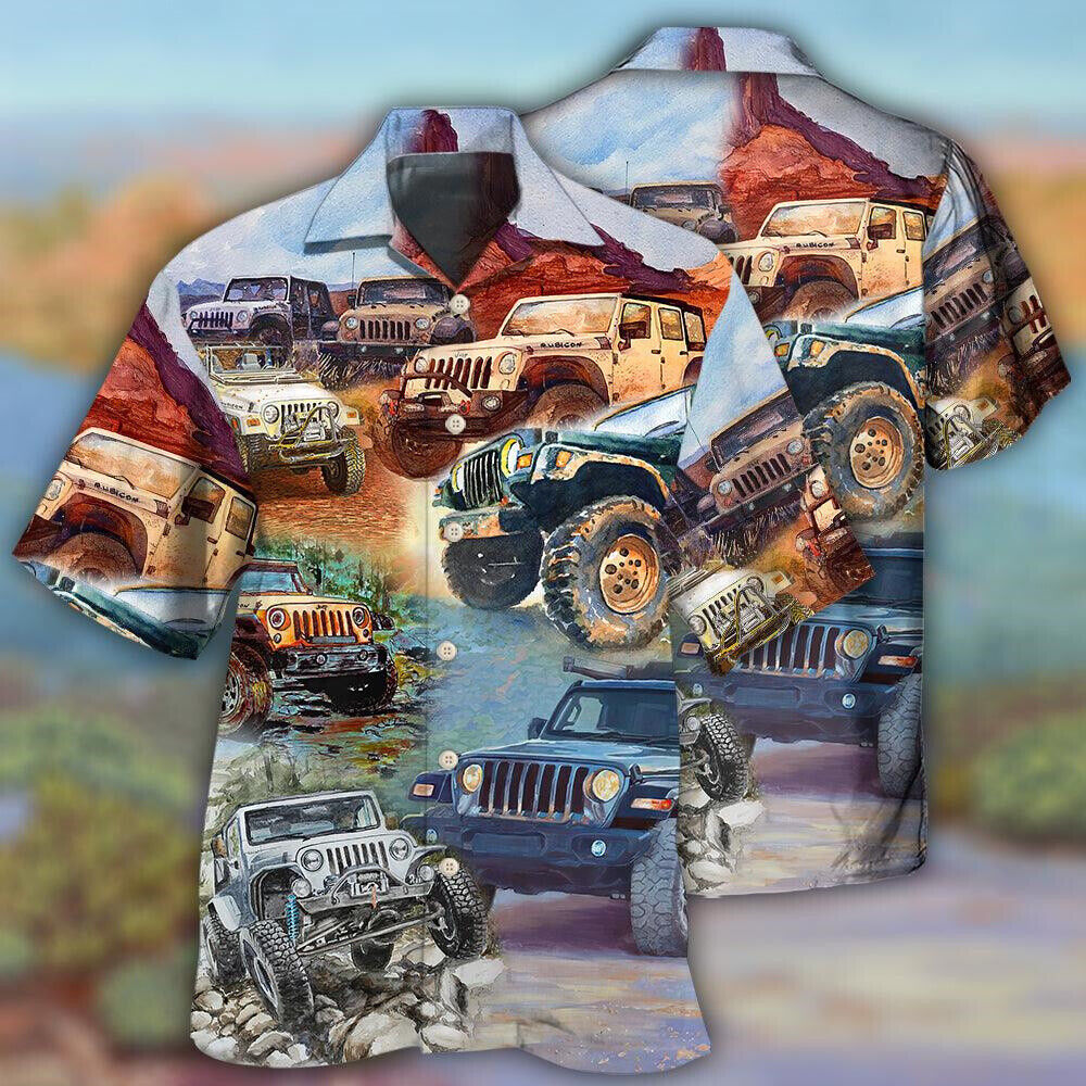 Hawaiian shirts for men Jeep 4x4 off road adventure - $29.00