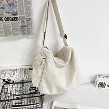 Casual Canvas Shoulder Bag For Women Solid Purses and Handbags Large Capacity Cr - £27.66 GBP